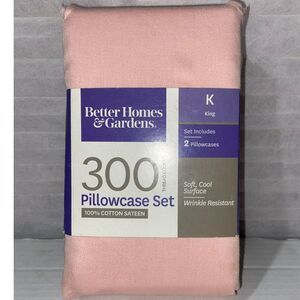Better Homes & Gardens Pillowcases King Pink Soft, Cool Surface 100% Cotton NEW!